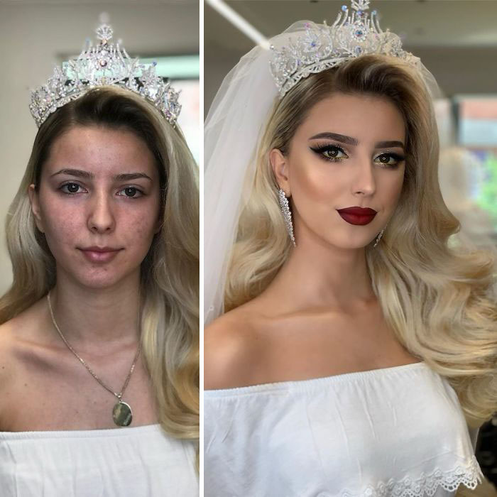 5d4d3da249b2c bride 7 5d4bd018badbb  700 - 23 lindas noivas antes e depois de sua maquiagem de Casamento
