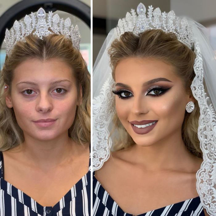 5d4d3da31cf4c bride 10 5d4bd01ddc29a  700 - 23 lindas noivas antes e depois de sua maquiagem de Casamento