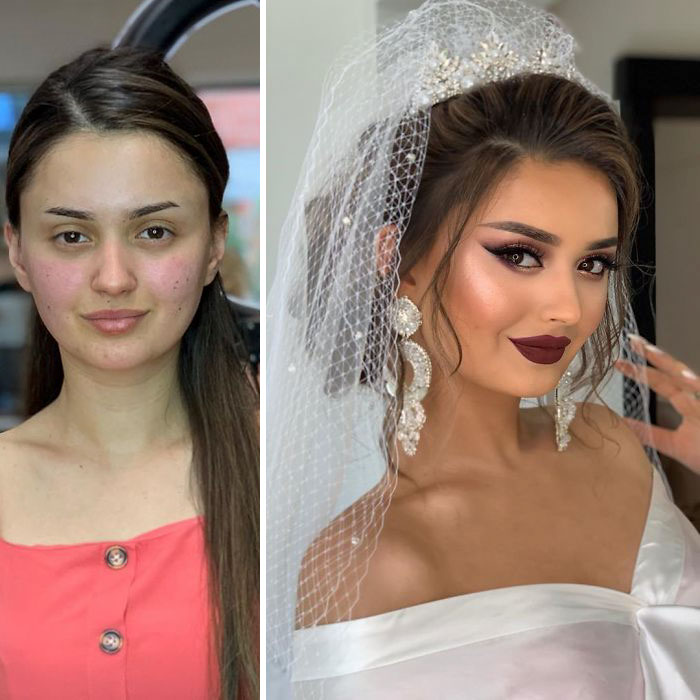 5d4d3da5699dd bride 19 5d4bd02d249fa  700 - 23 lindas noivas antes e depois de sua maquiagem de Casamento
