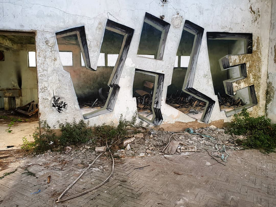 amazing transparent graffiti vile 32 - Português faz as paredes parecerem transparentes usando nada além de tinta Spray