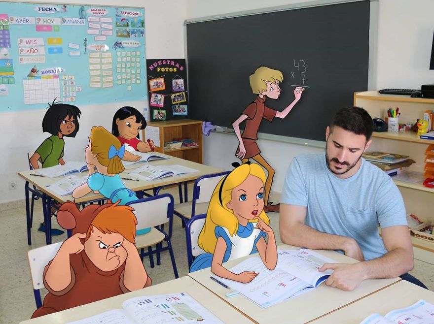 5f6320d166920 This guy is interacting on adventures with cartoon characters and the result is really fun 5f6062d551e55  880 - Artista mostra seu cotidiano com os personagens da Disney